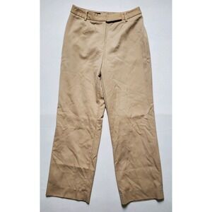 Brooks Brothers Womens 4P 100% Wool Dress Pants Straight Leg Khaki Office Casual